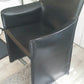 Enrico Pellizzoni Black leather modern arm chair