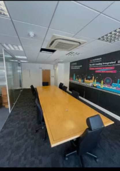 Used Extra Large Boardroom Office Table wood finish seats 18 plus 420cm x 140cm