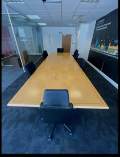 Used Extra Large Boardroom Office Table wood finish seats 18 plus 420cm x 140cm