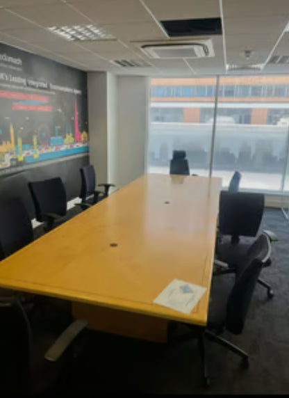 Used Extra Large Boardroom Office Table wood finish seats 18 plus 420cm x 140cm