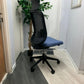 Blue Armless Mesh back office swivel chair