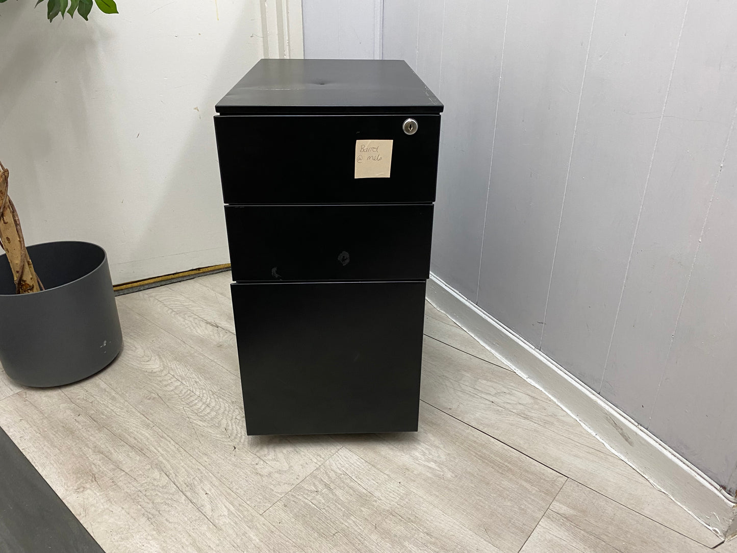 Slimline black Office under desk drawer (H 60cm W 30cm D 50cm)