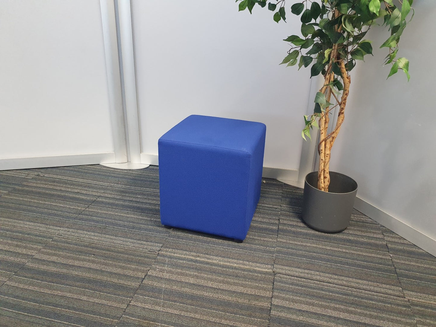 Blue Cube Reception Stool