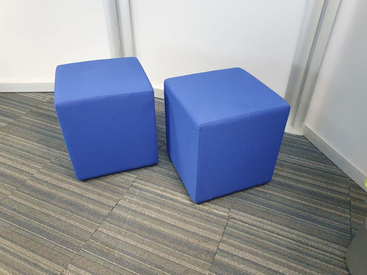 Blue Cube Reception Stool