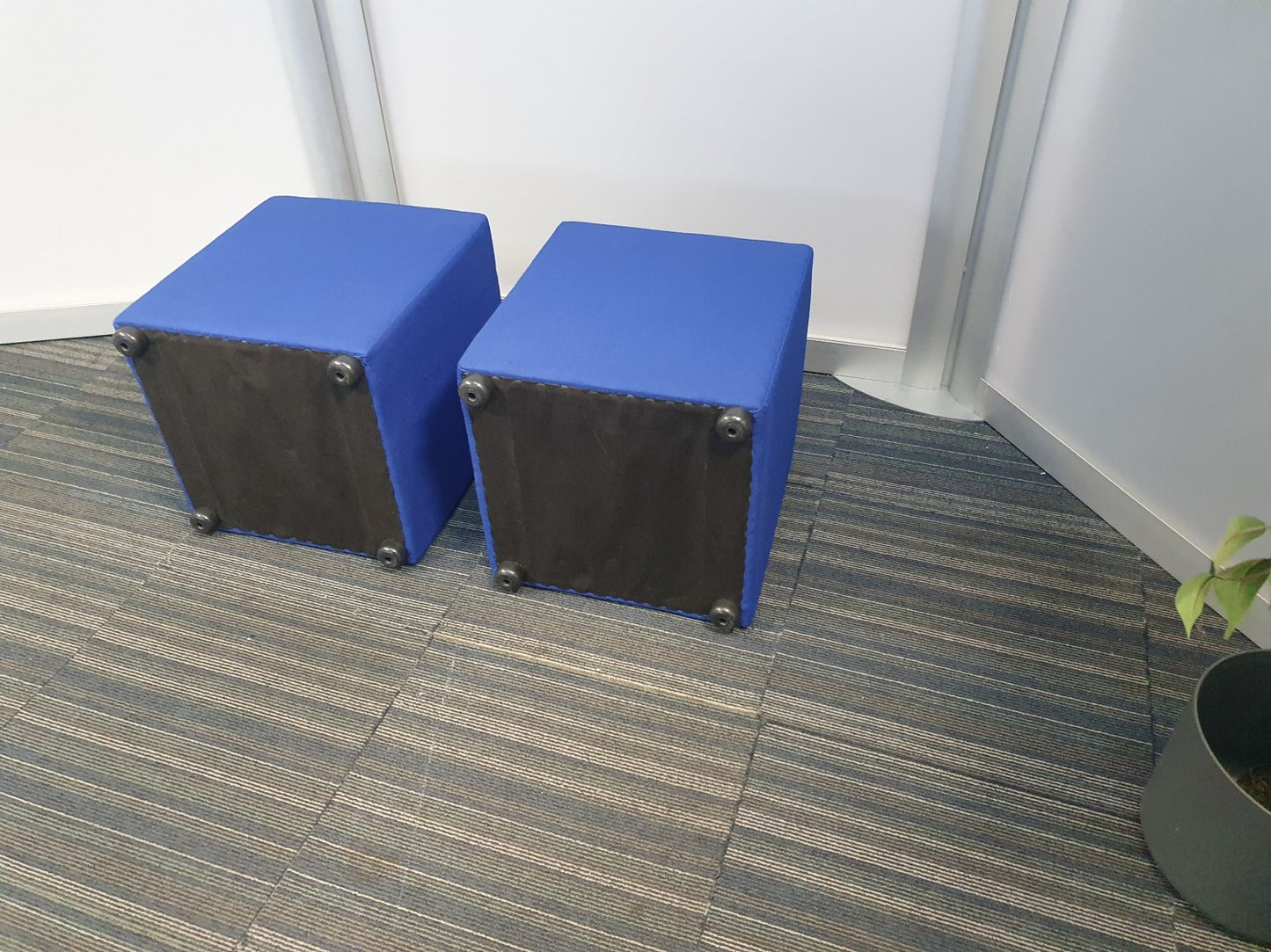 Blue Cube Reception Stool