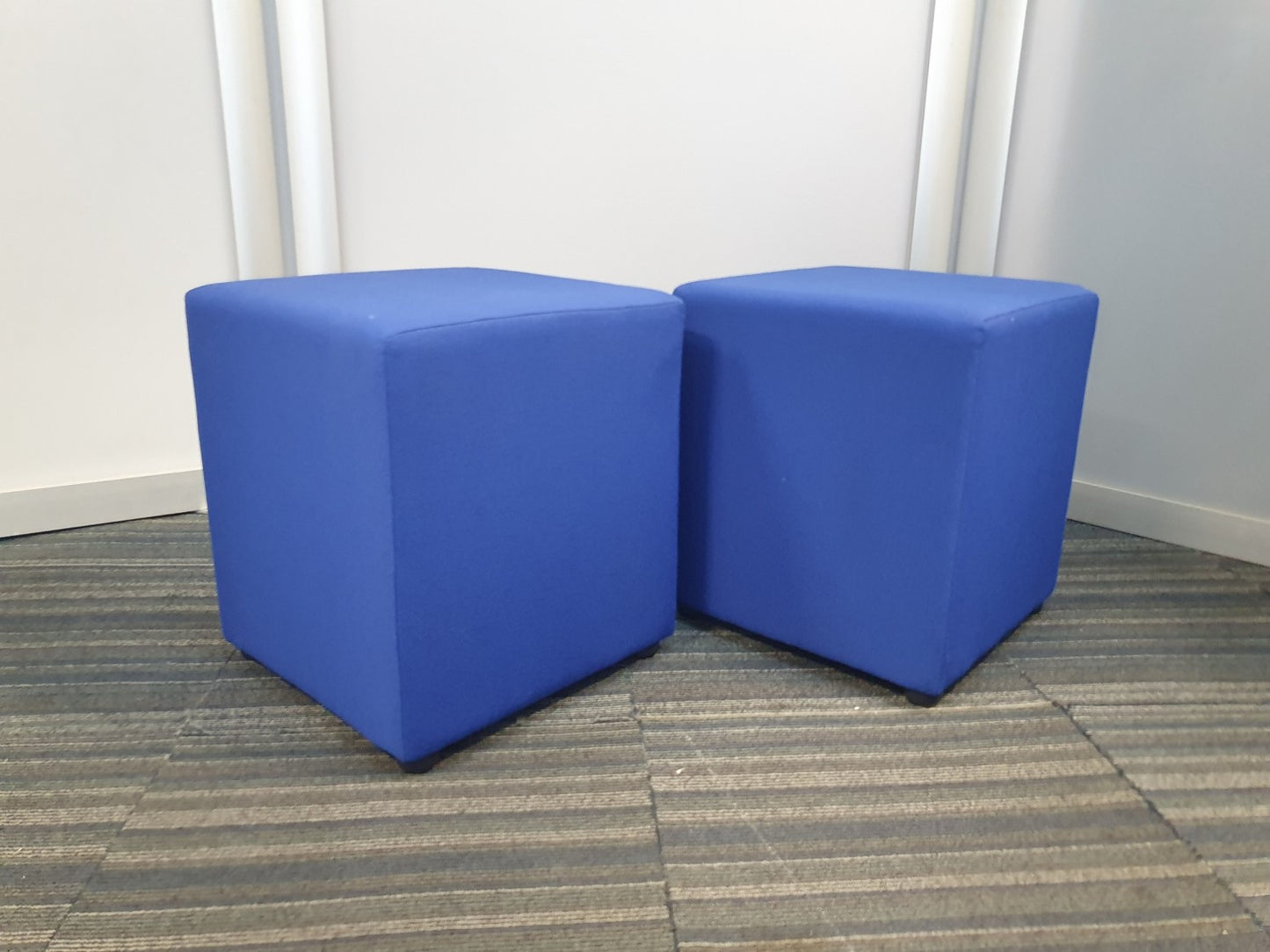 Blue Cube Reception Stool