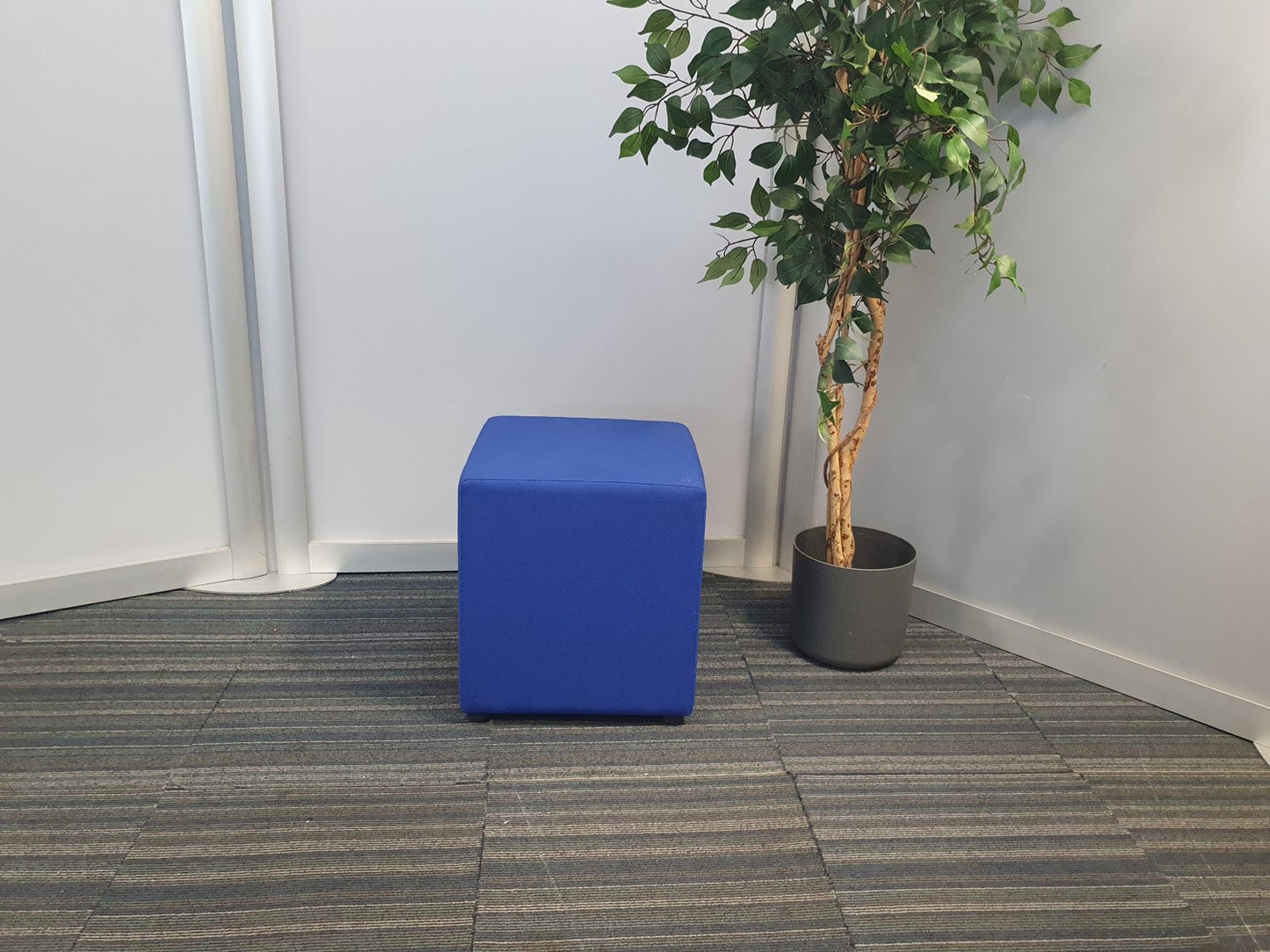 Blue Cube Reception Stool