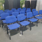 Blue office stacking black frame reception four leg meeting classroom conference chairs