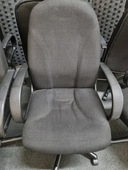 Used swivel chairs upholstered black £45 each