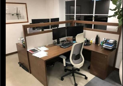 TABLETOP of brown corner L shape executive desk 180cm x 120cm x 73cm