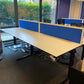Techo Side by side 2 Pod Office Workstation Desks - 280cm x 80cm - White tabletops