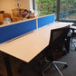 Techo Side by side 2 Pod Office Workstation Desks - 280cm x 80cm - White tabletops