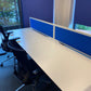 Techo Side by side 2 Pod Office Workstation Desks - 280cm x 80cm - White tabletops