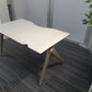 White table top office desk scalloped