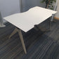 White office desk with grey legs