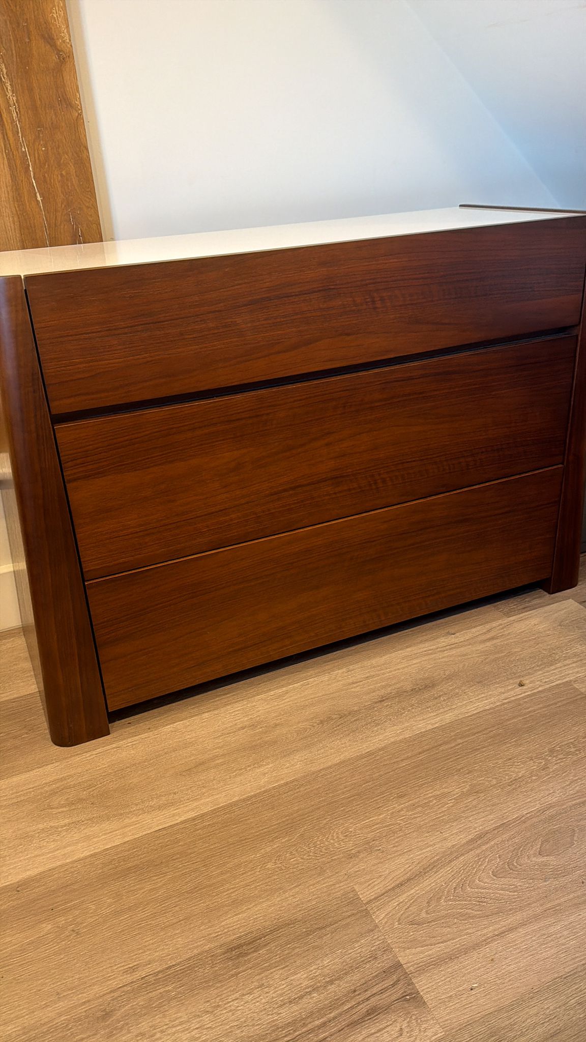 Used 3-drawer Office Storage Unit  H 80cm x W 110cm x D 45cm Walnut White