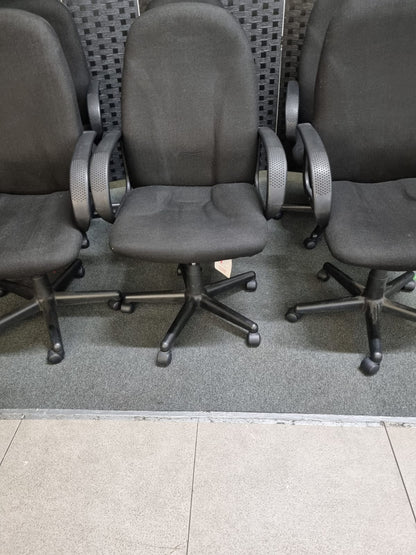 Used swivel chairs upholstered black £45 each