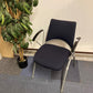 Blue reception area verco office chair with grey legs