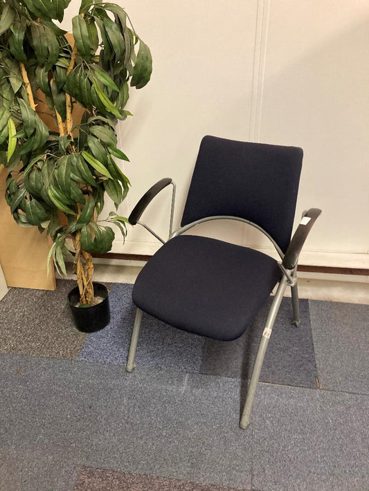 Blue reception area verco office chair with grey legs