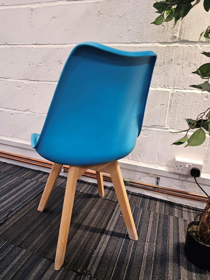 Moulded Coloured Dining Chair by Mmilo Eiffel Style with Plastic Padded Seat