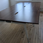 Walnut 2 person pod bench hot desks 120cm x 160cm x 73cm