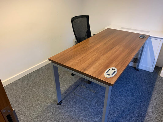 Secondhand Walnut Desk 160cm Metal Legs