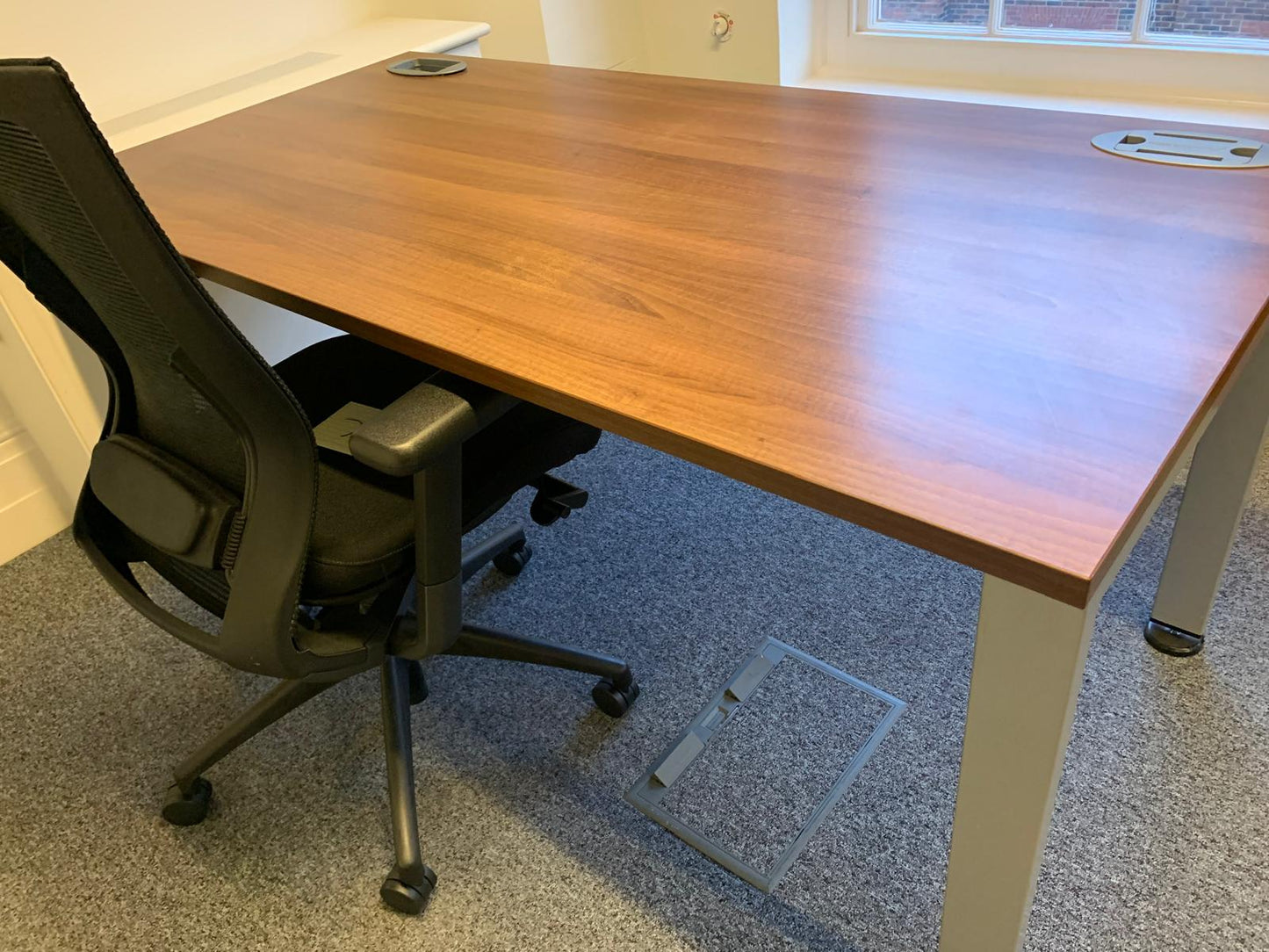 Secondhand Walnut Desk 160cm Metal Legs