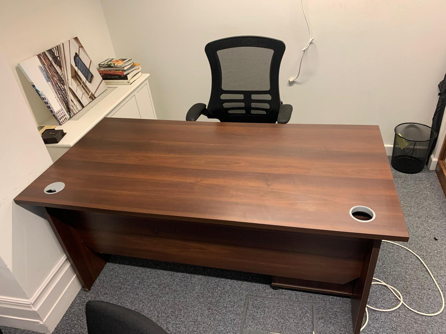 Secondhand Walnut Desk 160cm Panel Leg/s