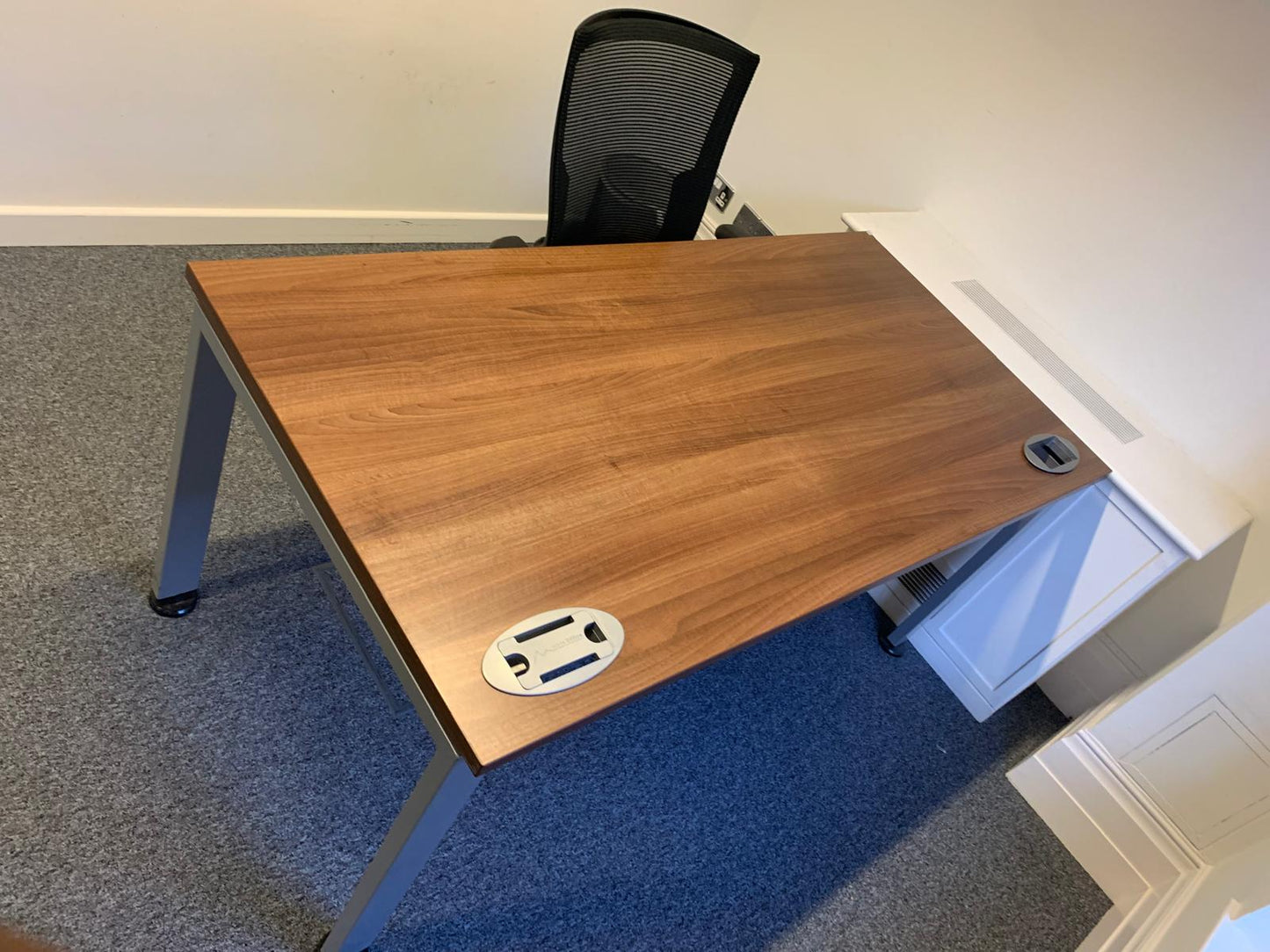 Secondhand Walnut Desk 160cm Metal Legs