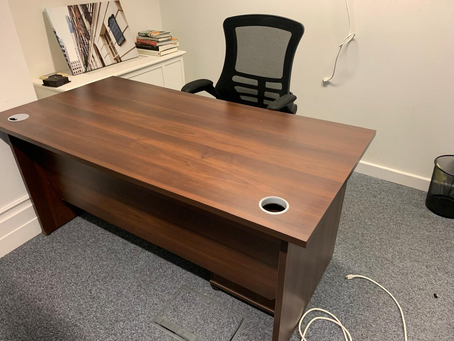 Secondhand Walnut Desk 160cm Panel Leg/s