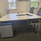United 3 Person Office Bench Desk - 240cm x 160cm - Call Center Hot Desking in White