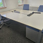 United 3 Person Office Bench Desk - 240cm x 160cm - Call Center Hot Desking in White