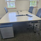 United 3 Person Office Bench Desk - 240cm x 160cm - Call Center Hot Desking in White