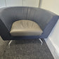 Reception area sofa in blue and black by Orangebox Cwtch