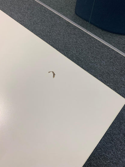 White boardroom table, seats 10 - 12 persons, 320cm x 120cm