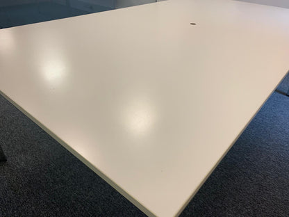 White boardroom table, seats 10 - 12 persons, 320cm x 120cm