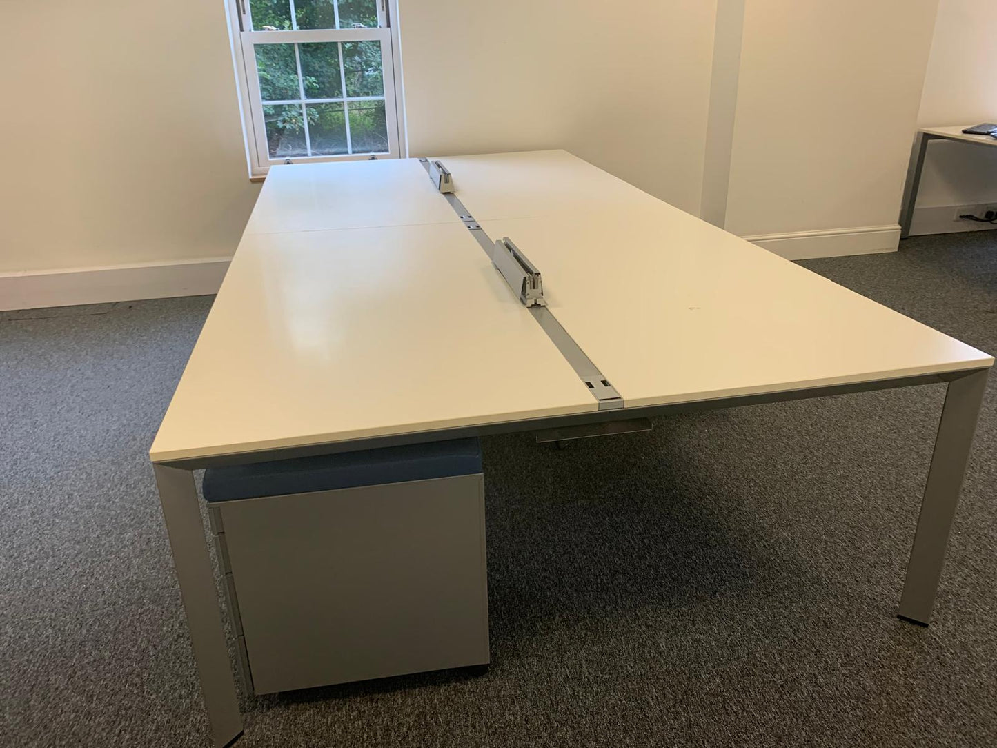 Used 4 Seater Office Bench Desk 160cm x 320cm - White desks - Corporate Officespace