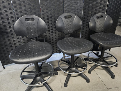 High Adjustable Ergonomic Draughtsman Chair With Chrome Footrest - Drafting Chair Industrial/Lab