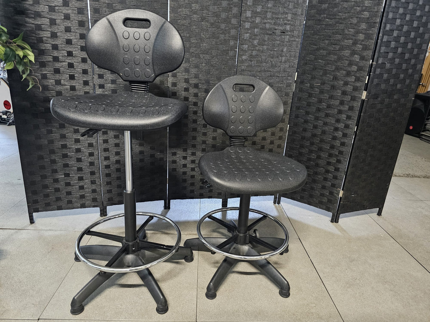 High Adjustable Ergonomic Draughtsman Chair With Chrome Footrest - Drafting Chair Industrial/Lab