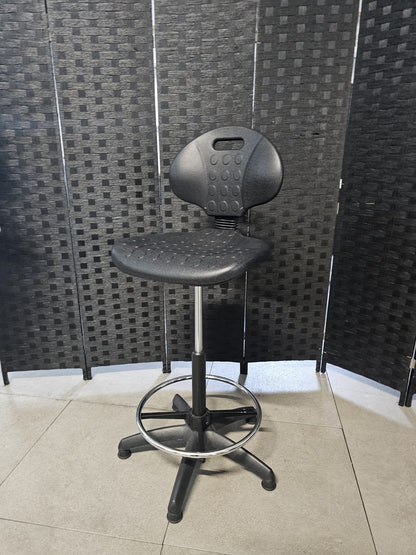 High Adjustable Ergonomic Draughtsman Chair With Chrome Footrest - Drafting Chair Industrial/Lab