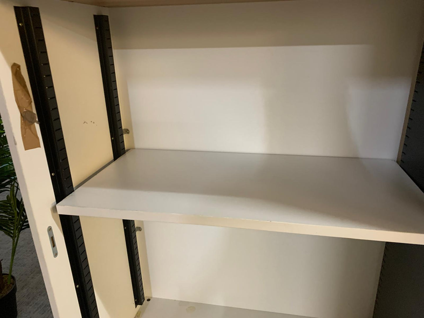 White office cabinet, storage unit, rolling door sliding door cupboard 110cm x 53cm H:123cm
