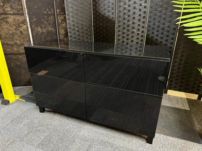 Ikea BESTÅ Storage combination w doors/drawers,  black-brown 120cm x 42cm x 74 cm