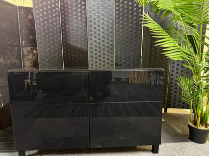 Ikea BESTÅ Storage combination w doors/drawers,  black-brown 120cm x 42cm x 74 cm