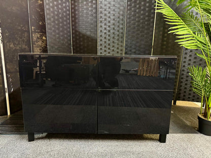 Ikea BESTÅ Storage combination w doors/drawers,  black-brown 120cm x 42cm x 74 cm