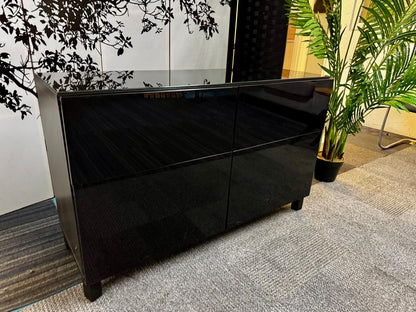 Ikea BESTÅ Storage combination w doors/drawers,  black-brown 120cm x 42cm x 74 cm