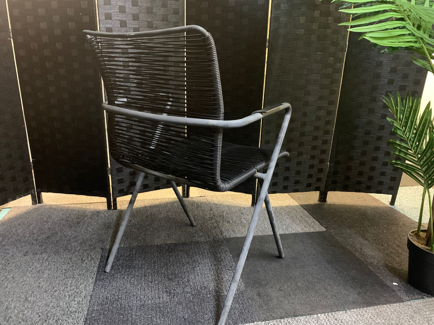 Garden Chair Steel Frame Rope  Weatherproof Easy Care Modern Design