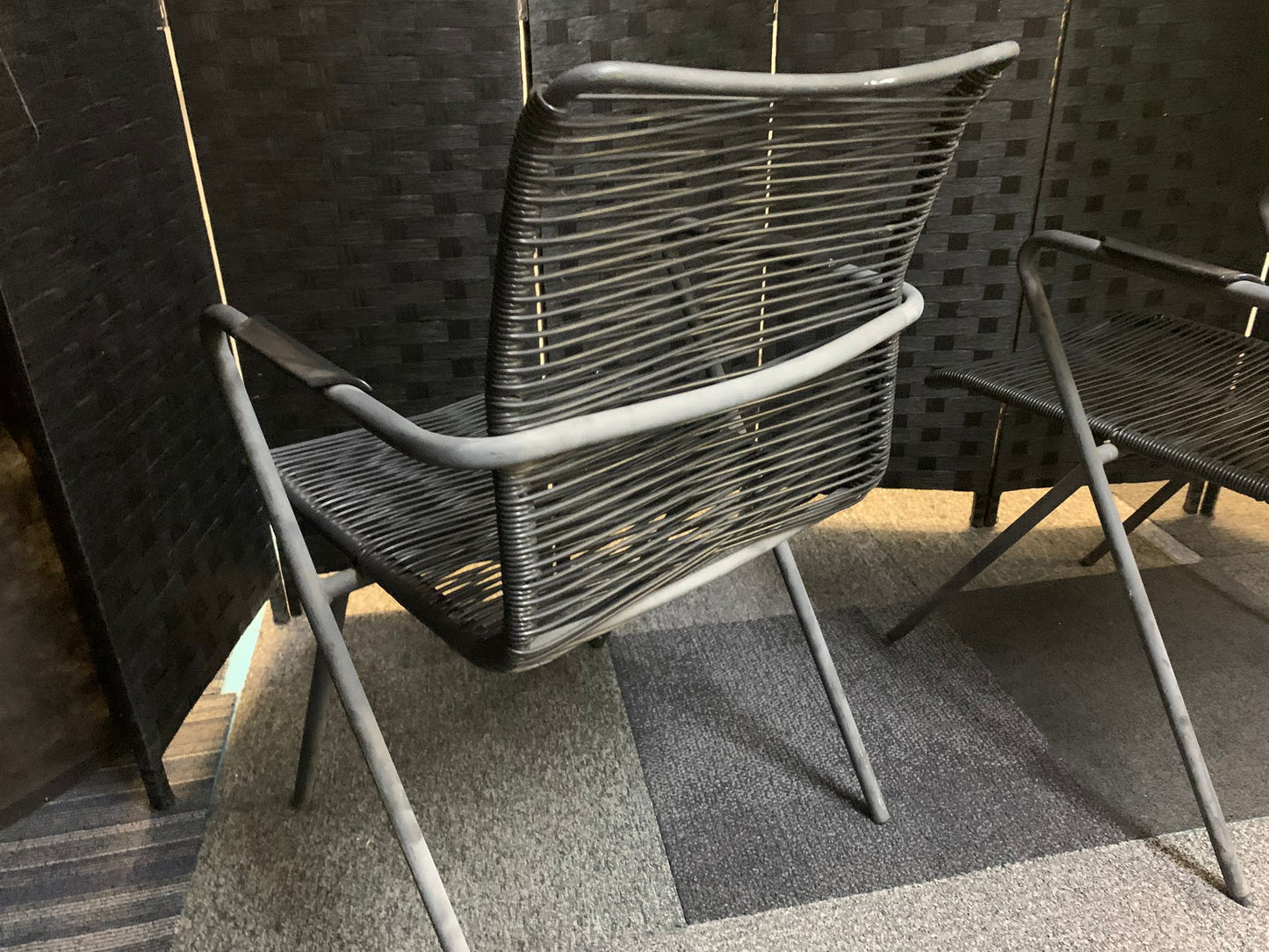Garden Chair Steel Frame Rope  Weatherproof Easy Care Modern Design