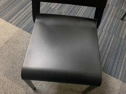 Preowned Chair Black  Plastic Back Adult Dining Meeting Training Stacking