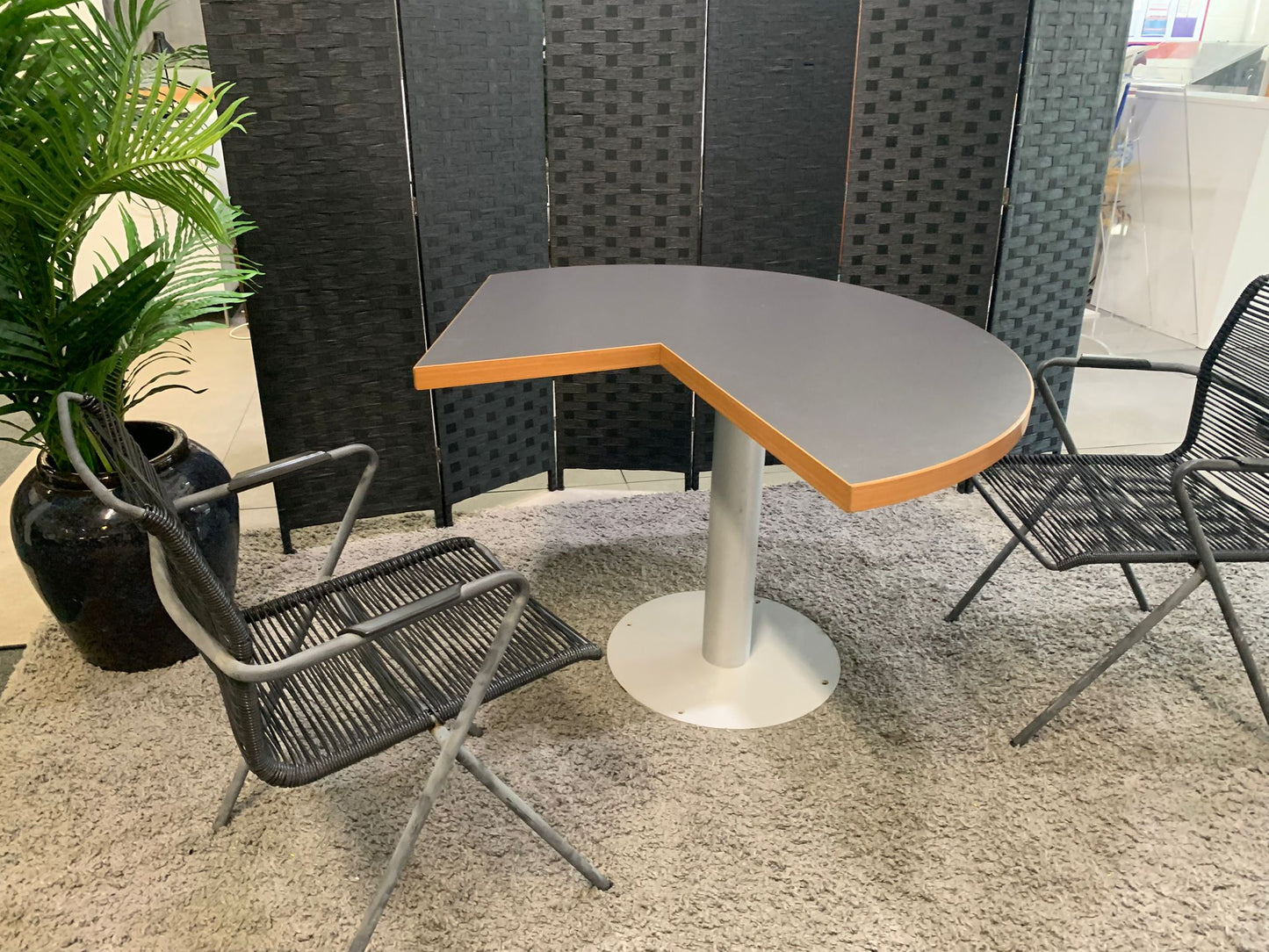 Modern grey finish breakout table 120cm diameter