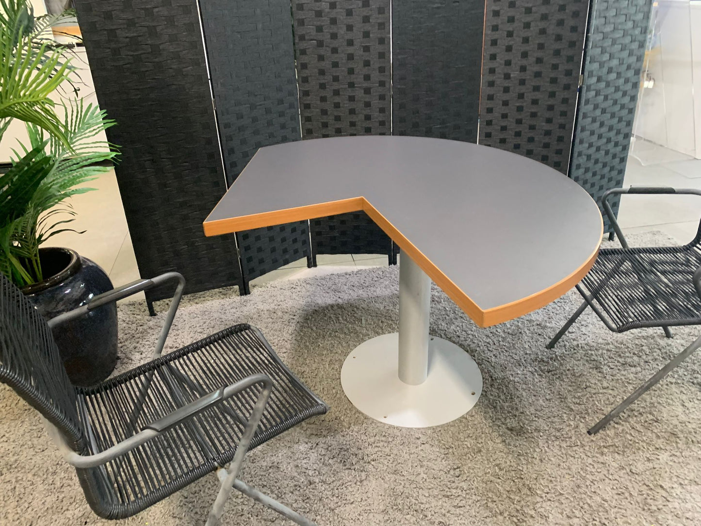 Modern grey finish breakout table 120cm diameter
